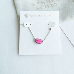 Kendra Scott Lips Hot Pink Mother-of-Pearl Pendant Necklace in Silver